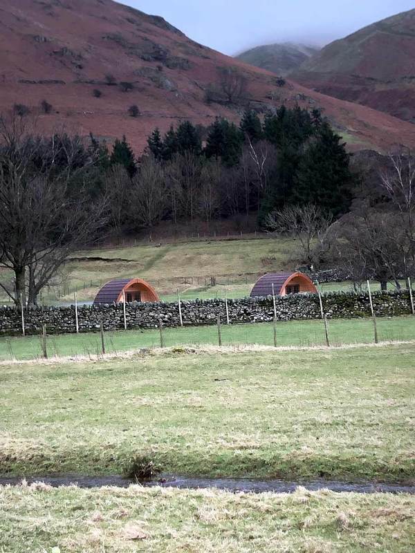 Sykeside camping pods at the foot of the Lake District fells